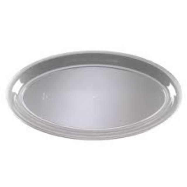 Where to find oval tray plastic clear 14 inch x21 inch in Everett