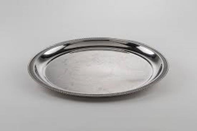 Rental store for serving tray 18 inch round chrome in Snohomish County